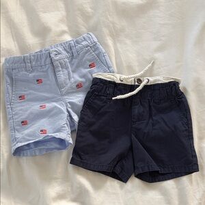 2T Janie and Jack Navy and Light Blue American Flag Shorts